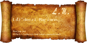 Lédeczi Mariann névjegykártya