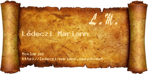 Lédeczi Mariann névjegykártya